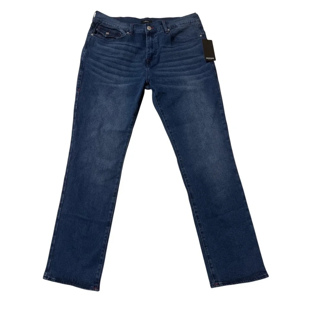 True Religion Ricky SN Flap Straight Jeans Mens 30 Medium Rustic Barn Wash Denim